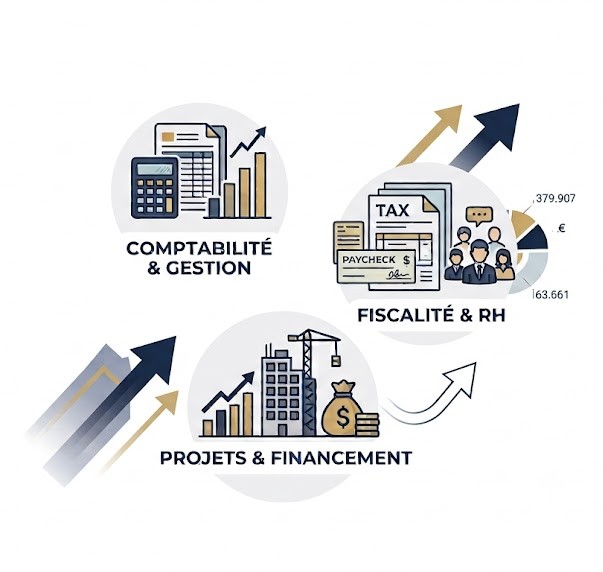 Services financiers Tshokum : comptabilité & gestion, fiscalité & RH, projets & financement
